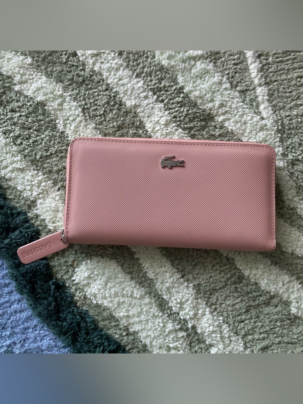 LACOSTE Pink Zip Around Wallet